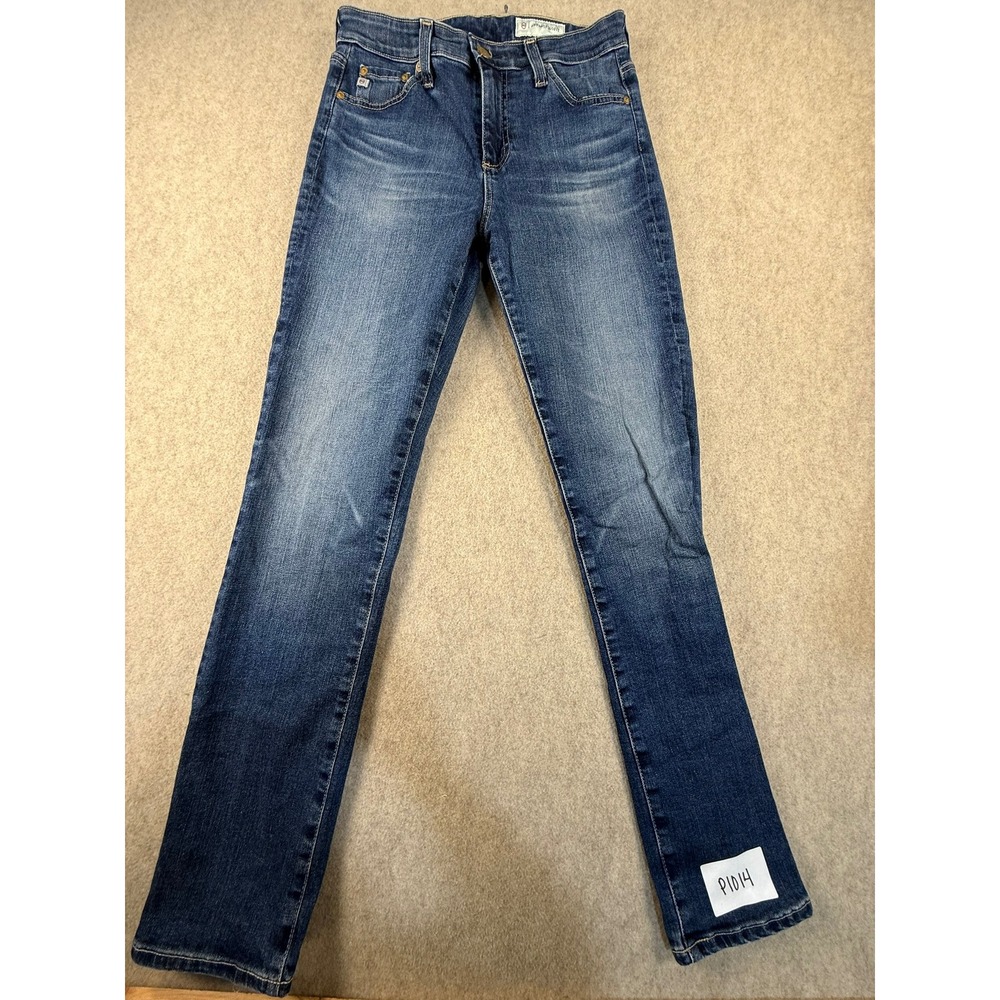 AG Anthropologie Stevie Straight High Rise Slim Jeans Blue 27R P1014